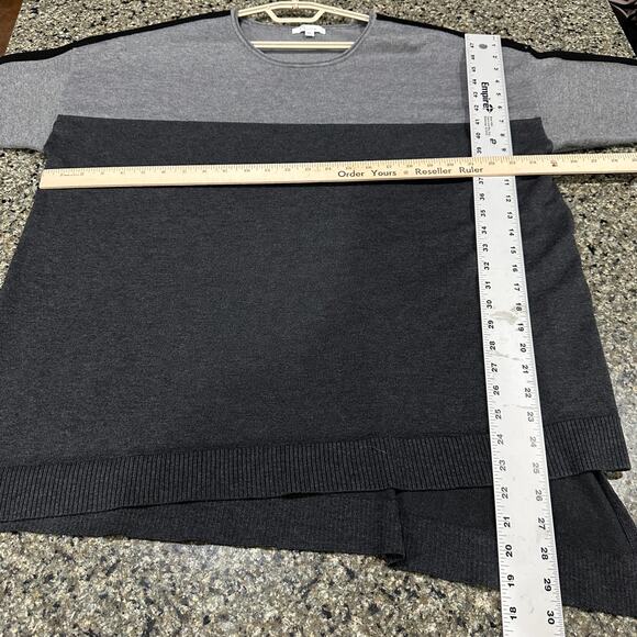 89th Madison Women Sweater Plus 3X Gray Colorblock Asymmetrical Minimalist - Picture 4 of 7
